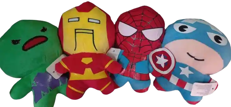 Super Heroes De Peluche, Spiderman, Hulk, Capitan America Y Iroman