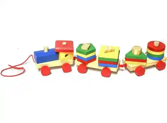 Tren De Madera Forma Geométrica Didáctico Para Niños