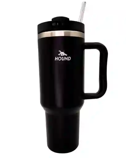 Termo De Acero Inoxidable Hound Negro 40 Onzas