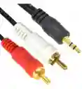 Cable Auxiliar De Audio Punta Dorada 2x1 Full Sonido Plug 3.5mm A Doble Rca Blanco/rojo 5 Metros