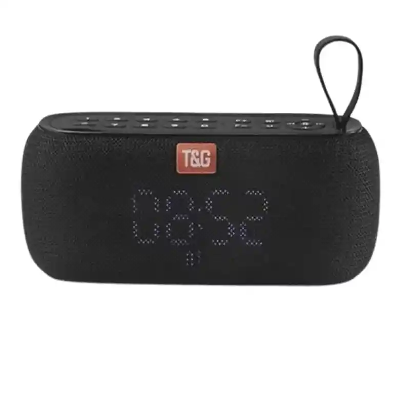 Parlante Bluetooth Color Negro Con Reloj Tg Ref-tg-177