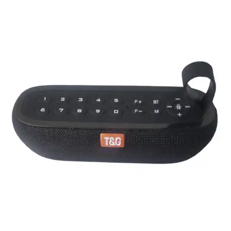 Parlante Bluetooth Color Negro Con Reloj Tg Ref-tg-177