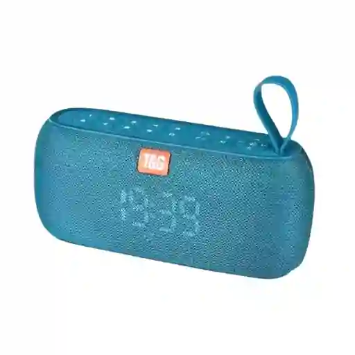 Parlante Bluetooth Color Azul Claro Con Reloj Tg Ref-tg-177
