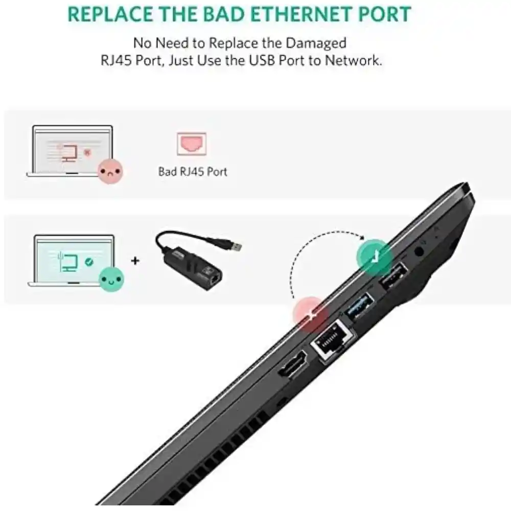 Adaptador Ethernet Usb 3.0 Gigabit 10/100/1000 Mbps Treqa