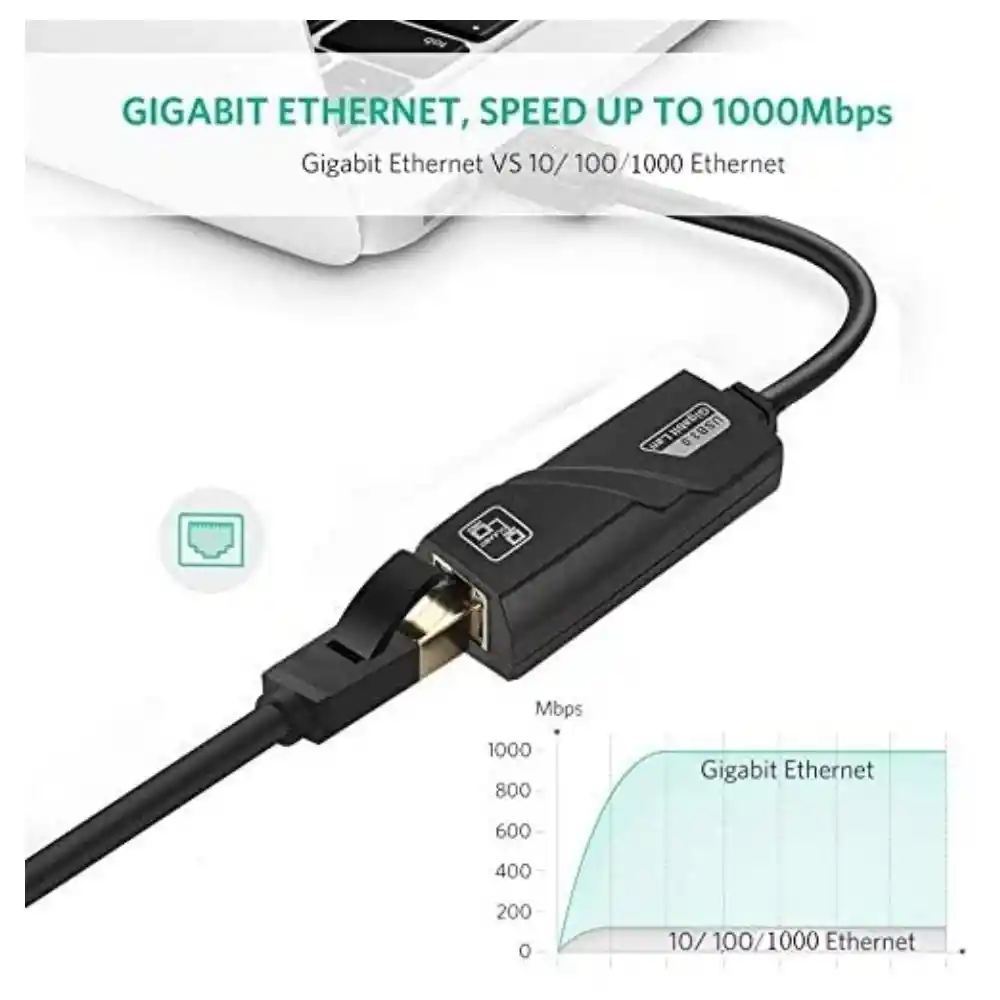 Adaptador Ethernet Usb 3.0 Gigabit 10/100/1000 Mbps Treqa