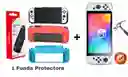 Funda Protectora Dobe Tpu + Vidro Templado Compatible Nintendo Switch Oled Negra