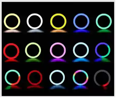 Aro De Luz Rgb Profesional De 33 Cm De Diametro Con Tripode De 2.10 M Y Soporte De Telefono