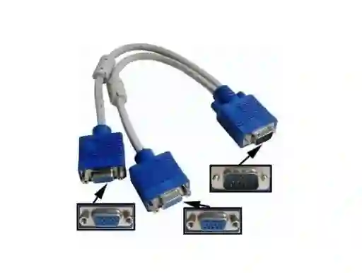 1 Cable Duplicador Tipo Y Vga Macho Alta Velocidad Videobeam Pantalla
