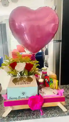 Desayuno Sorpresa Para Mujer - ( Ancheta- Regalo Sorpresa - Amor Y Amistad)