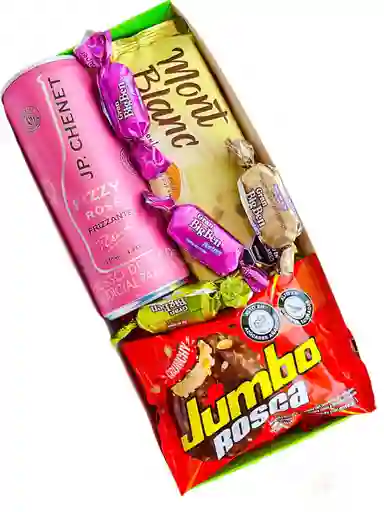 Caja Regalo Dulces Inglaterra Fizzi Rose Jp Chenet Y Chocolates - Regalo San Valentin - Regalo Amor Y Amigos - Feliz Cumpleaños