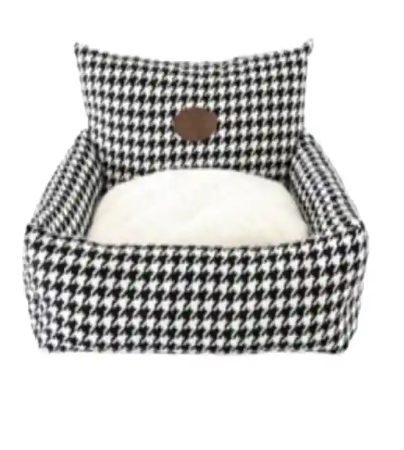 	 Cama Rayitas Negra 60 X 45 Cm Para Perro O Gato