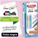 Caja Esfero Boligrafo Retractil Semi Gel Offiesco Tinta Negra Cuerpo Pastel 0.7mm X12und