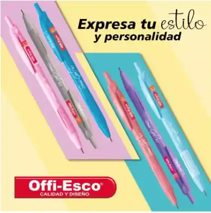 Esfero Boligrafo Retractil Semi Gel Offiesco Tinta Negra Cuerpo Pastel 0.7 Mm Trazo Fino