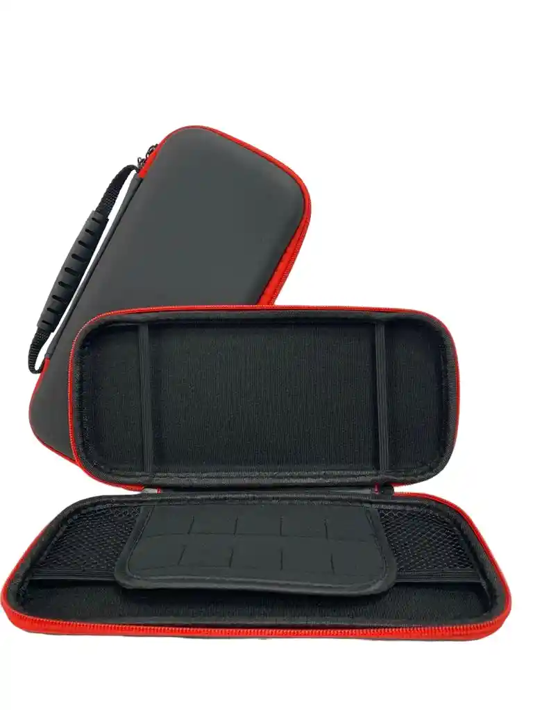 Estuche Rigido Viaje Con Mango + Vidrio Protector + Grips Para Consola Nintendo Switch