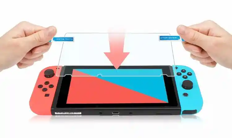 Estuche Rigido Viaje Con Mango + Vidrio Protector + Grips Para Consola Nintendo Switch