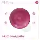 Plato Postre Cerámico Diseño Artístico Violeta 19cm Unidad