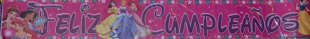 Letrero De Feliz Cumpleaños - Princesas 97cm