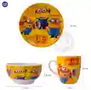 Set 3 Piezas Vajilla Infantil Vaso Taza Plato Minions