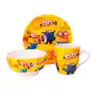 Set 3 Piezas Vajilla Infantil Vaso Taza Plato Minions