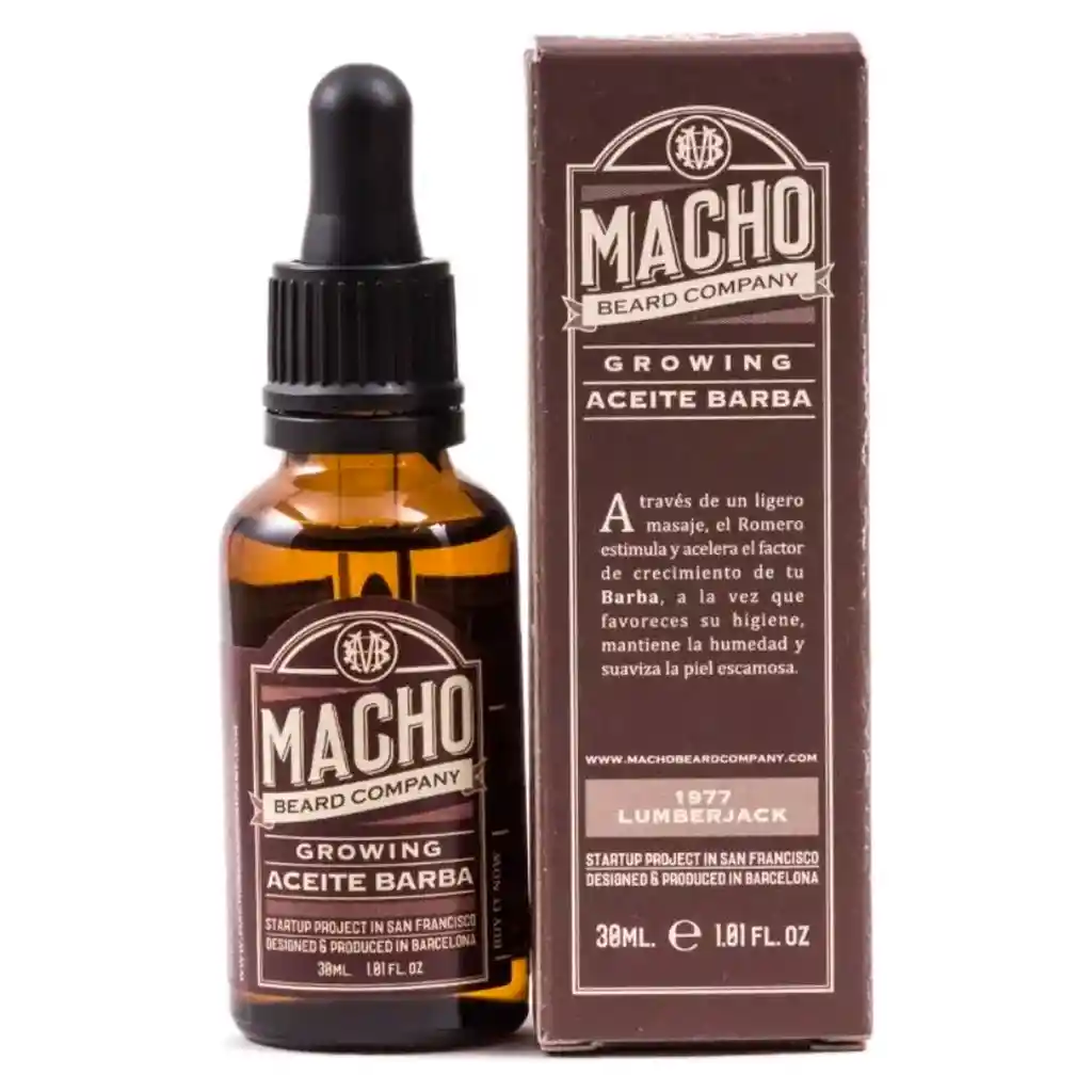 Aceite Barba Macho Beard Company Mejora Aspecto Vello Limpio