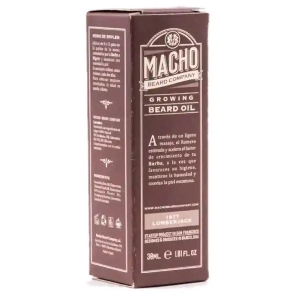 Aceite Barba Macho Beard Company Mejora Aspecto Vello Limpio