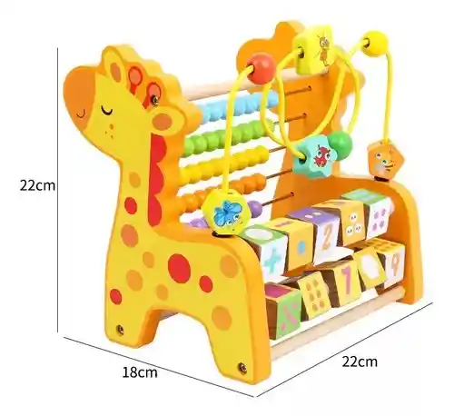 Ábaco Y Alambrado De Madera En Forma De Animales Educativo Para Niños