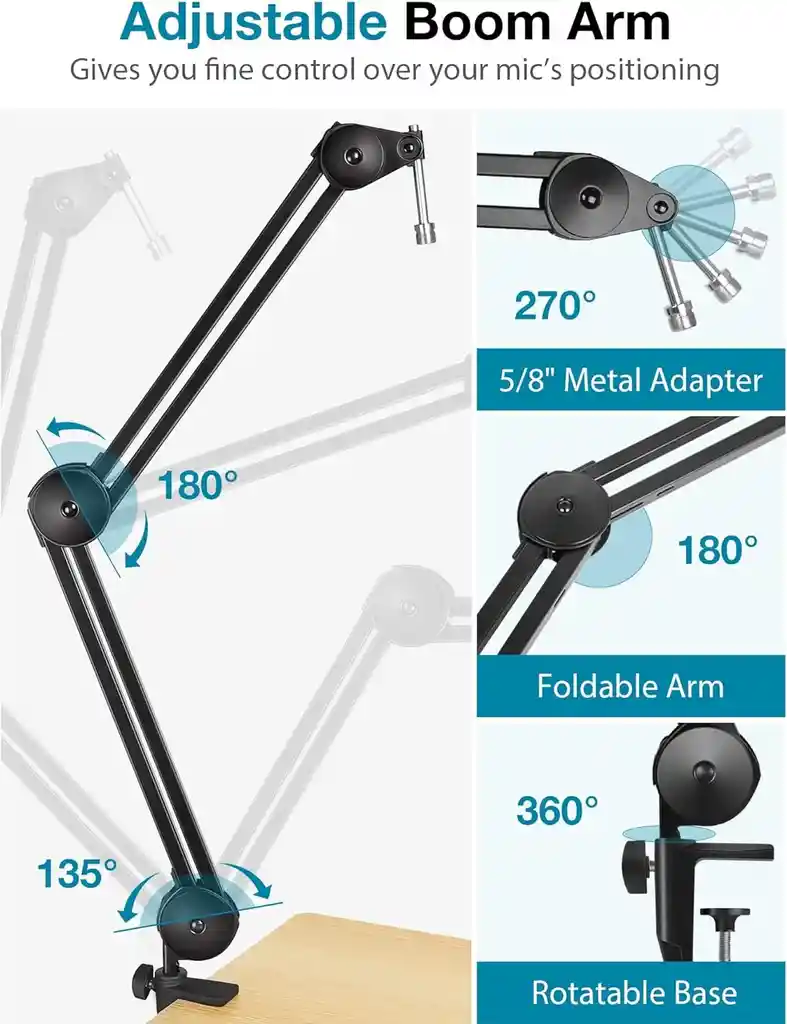 Brazo Para Microfono Profecional Pesado | Robusto Y Versatil