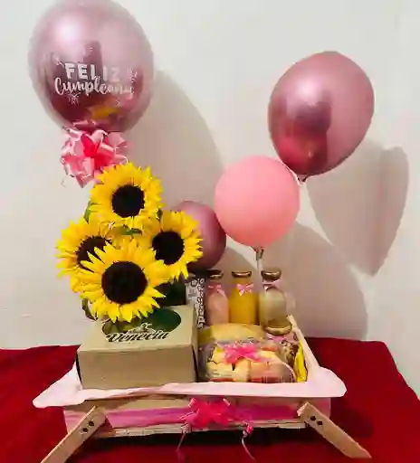 Desayuno Sorpresa Con Girasoles - Cell 3218119352 - Regalo Para Mujer