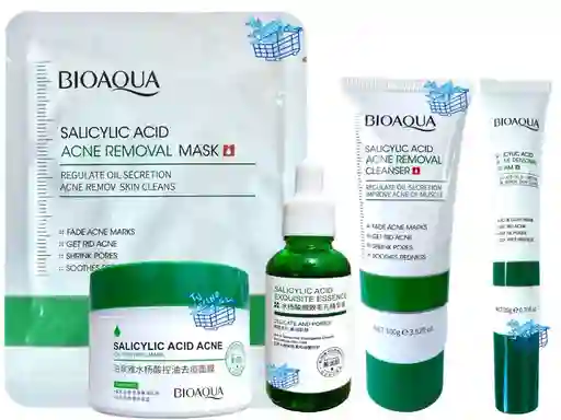 Kit De Acido Salicílico X 5 - Suero, Crema, Crema Anti Acne, Velo Y Jabon