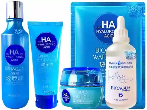 Kit De Acido Hialuronico X5 - Tonico, Crema, Suero, Jabon Y Velo