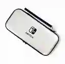 Estuche Rigido Viajero Plateado + Vidrio Protector Para Nintendo Switch