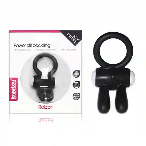 Power Clit Silicone Cockring Black..