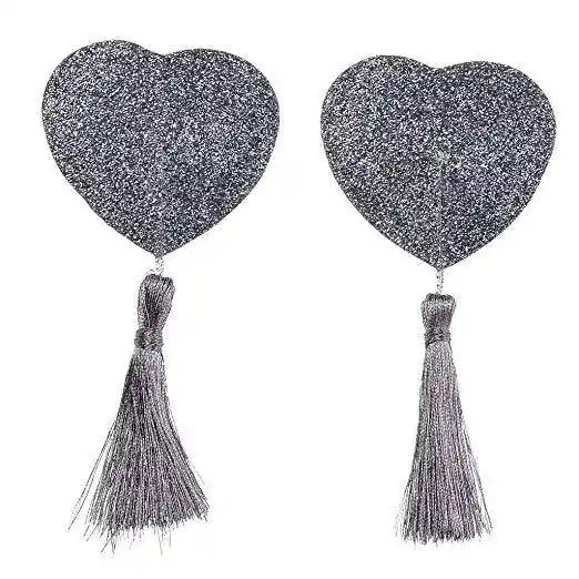 Reusable Glitter Heart Tassel Nipple..