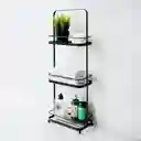 Organizador De Baño Expressions 26x15.5x72 Cm Hierro Negro Mate