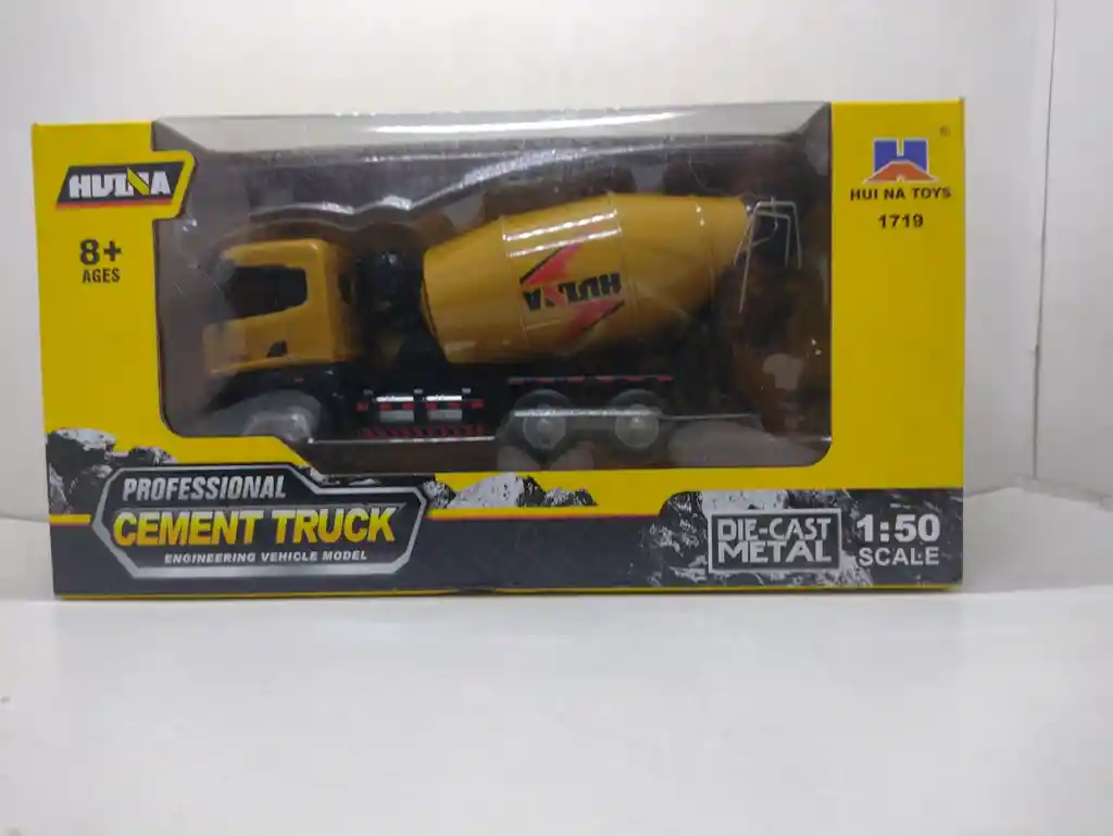 Maquinaria Camion Mezclador Mixer Amarillo 1/50