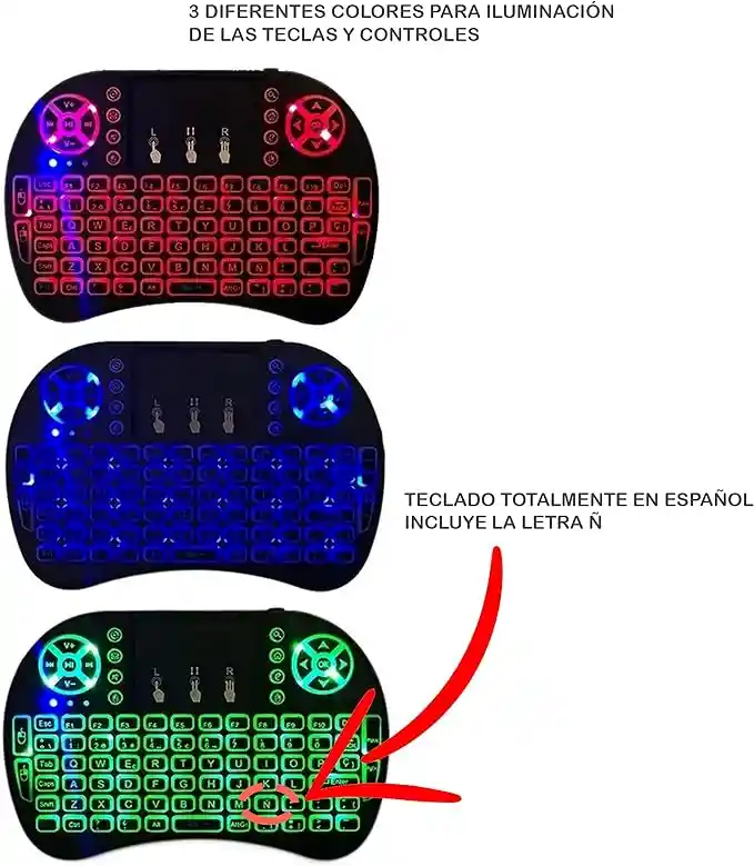 Mini Teclado Inalámbrico Con Luz Led