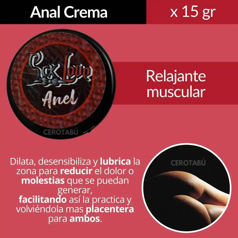 Lubricante Anal En Crema Dilatador Anal Sex Love X 15gr