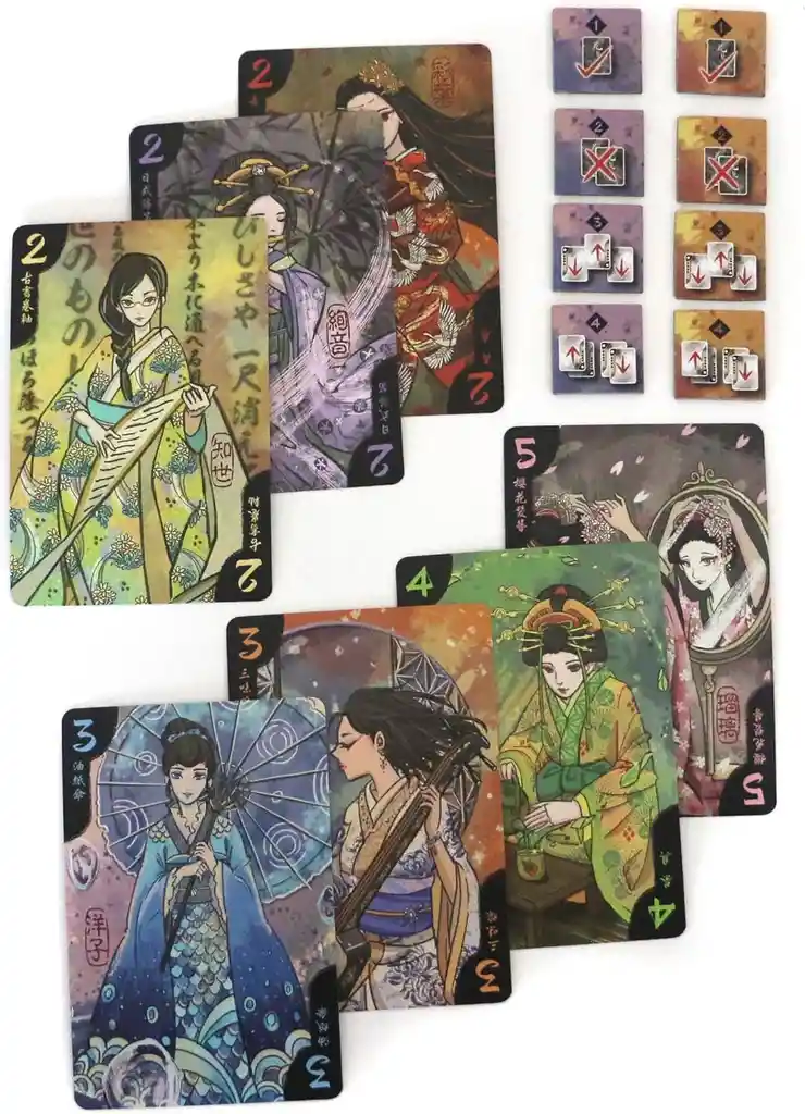 Juego De Mesa Hanamikoji Cartas Estrategia Juego Familiar