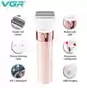 Afeitadora Electrica + Trimmer Mujer Recargable Vgr V-729 Color Rosado