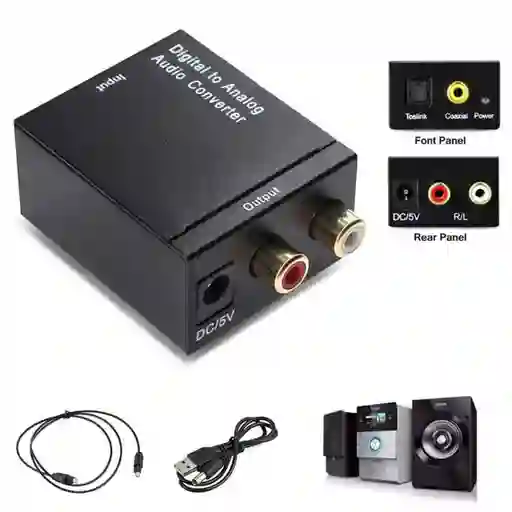 Convertidor De Optico A Rca//conecta Tu Smartv A Tus Parlantes De Entrada Rca