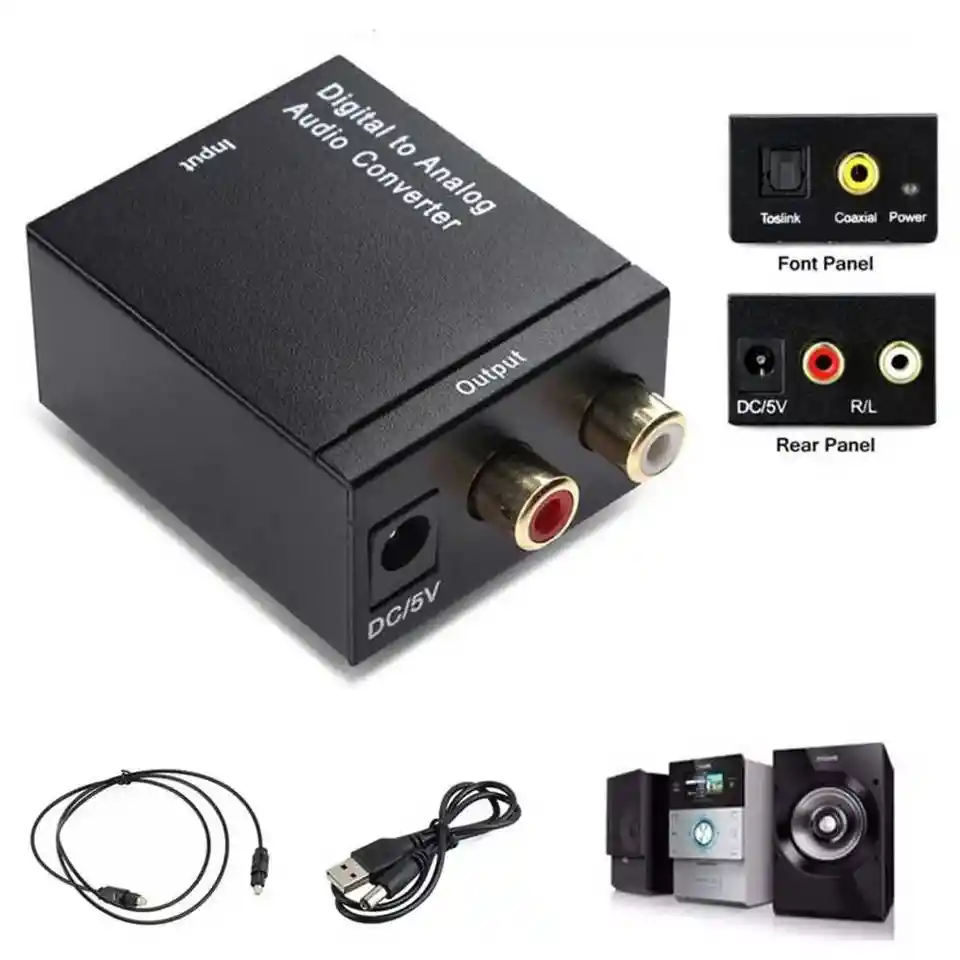 Convertidor De Optico A Rca//conecta Tu Smartv A Tus Parlantes De Entrada Rca