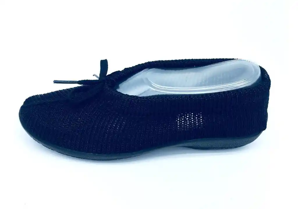 Zapatos De Descanso Plumex Para Abuelas, Tías Con Cordón En Negro