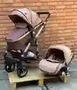 Coche + Porta Bebe Niño Niña Viajero Carriola Travel System Europeo Dorado