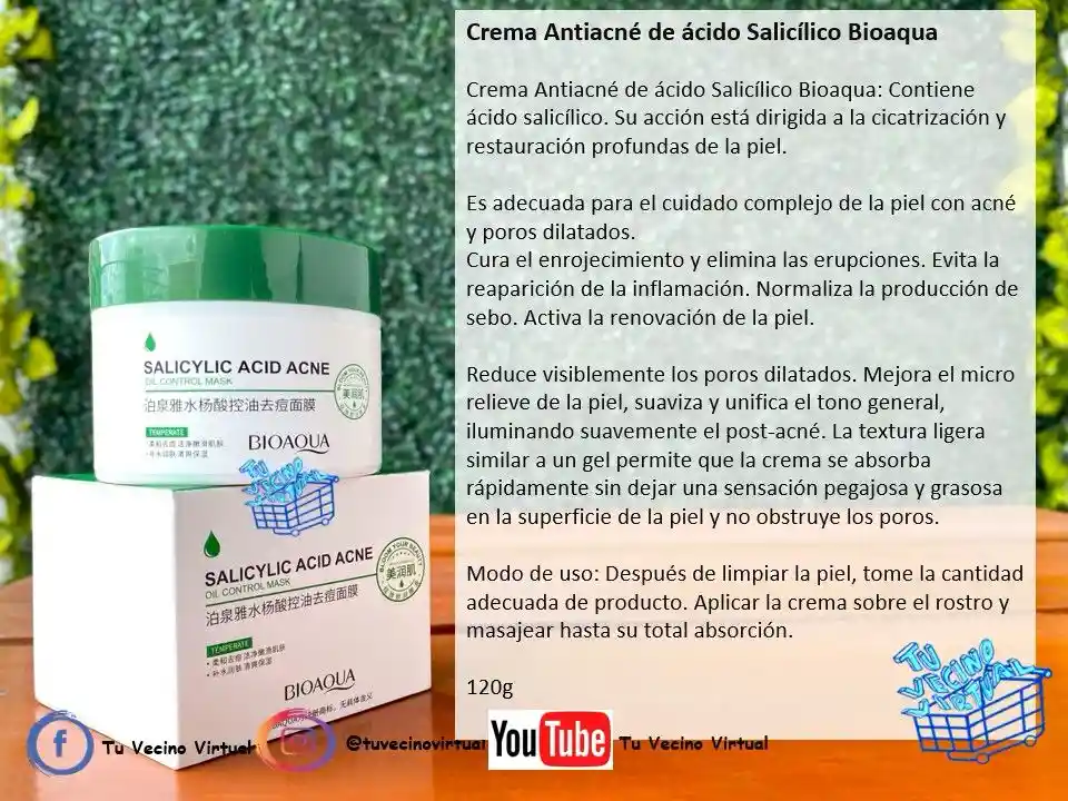 Crema Y Velo Anti Acne De Acido Salicílico