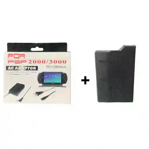 Cargador Adaptador De Energia + Pila Para Psp 2000/3000