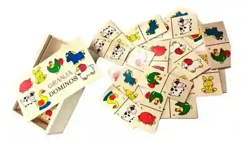 Domino Infantil De Madera Juego Didactico Animales Frutas