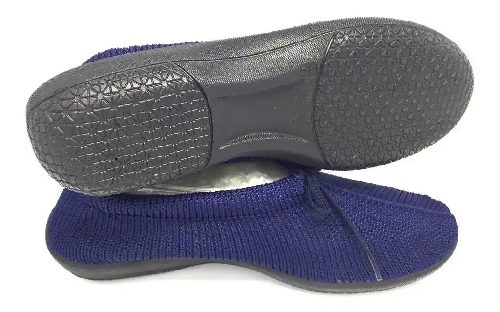 Zapatos De Descanso Plumex Para Abuelas, Tías Con Cordón En Azul