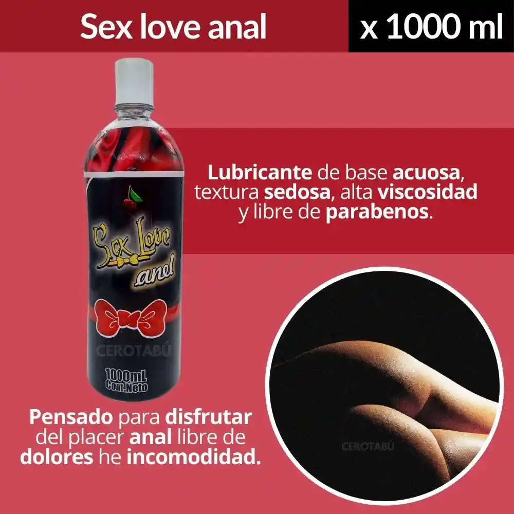 Lubricante Intimo Dilatador Anal Larga Duracion Sex Love X 1000ml