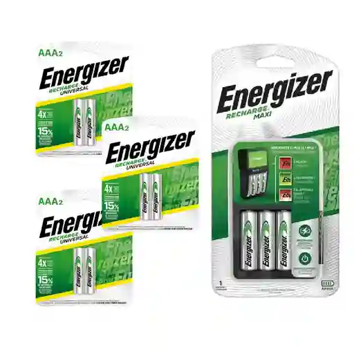 Cargador De Pilas Maxi Energizer + 6aaa