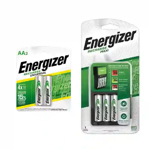 Cargador De Pilas Maxi Energizer + 2 Pilas Aa